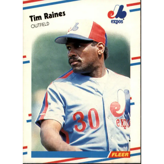 1988 Fleer #193 Tim Raines EX Excellent Montreal Expos Baseball Card - Baseball Card Single