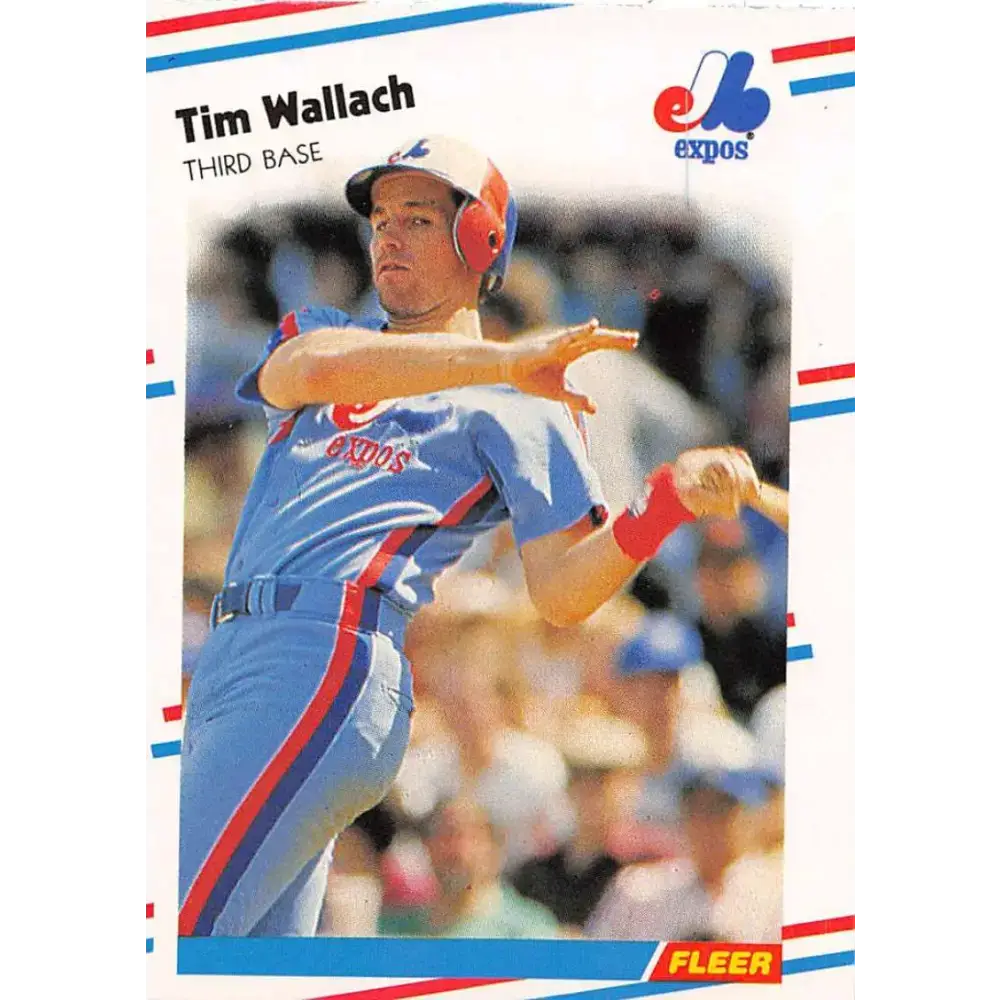 1988 Fleer #198 Tim Wallach EX Excellent Montreal Expos Baseball Card - Baseball Card Single
