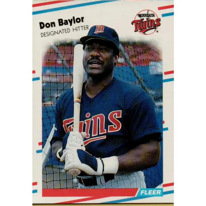 1988 Fleer #2 Don Baylor EX Excellent Minnesota Twins Baseball Card - Baseball Card Single