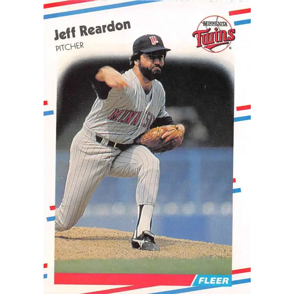 1988 Fleer #20 Jeff Reardon EX Excellent Minnesota Twins Baseball Card - Baseball Card Single