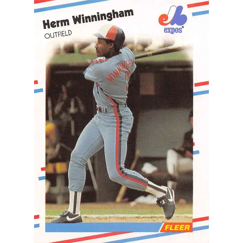 1988 Fleer #200 Herm Winningham EX Excellent Montreal Expos Baseball Card - Baseball Card Single