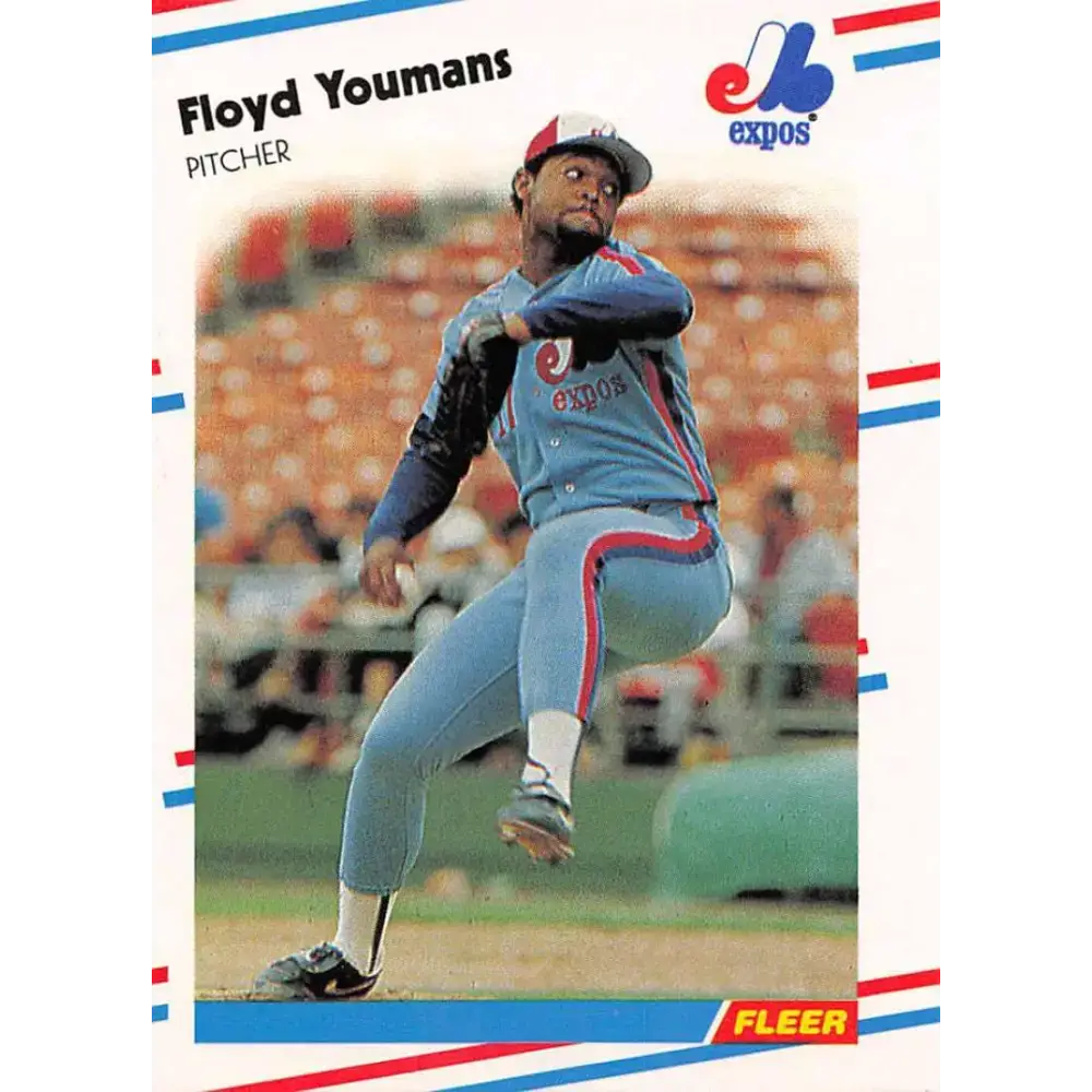 1988 Fleer #201 Floyd Youmans EX Excellent Montreal Expos Baseball Card - Baseball Card Single