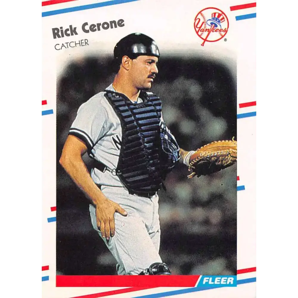 1988 Fleer #203 Rick Cerone EX Excellent New York Yankees Baseball Card - Baseball Card Single