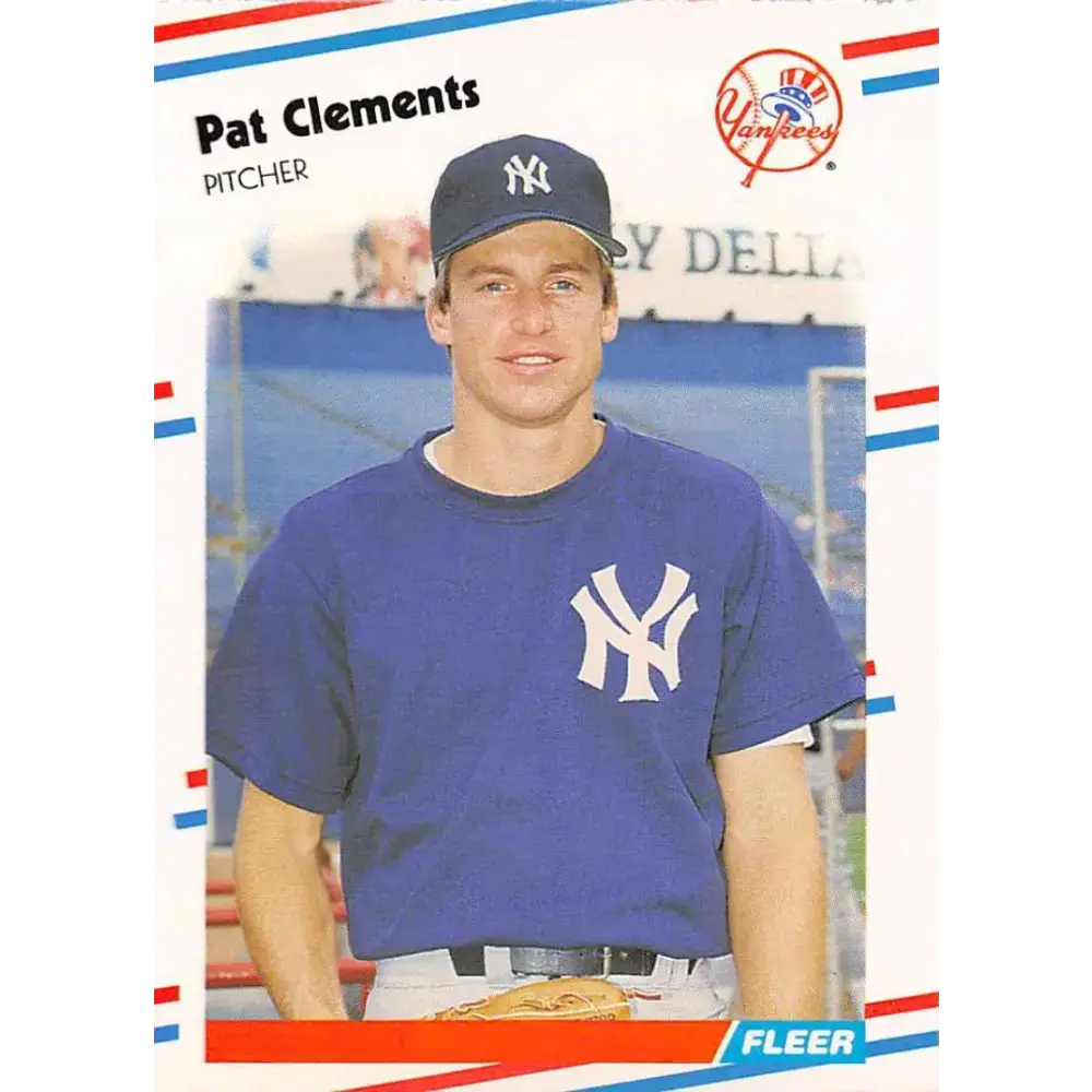 1988 Fleer #204 Pat Clements EX Excellent New York Yankees Baseball Card - Baseball Card Single