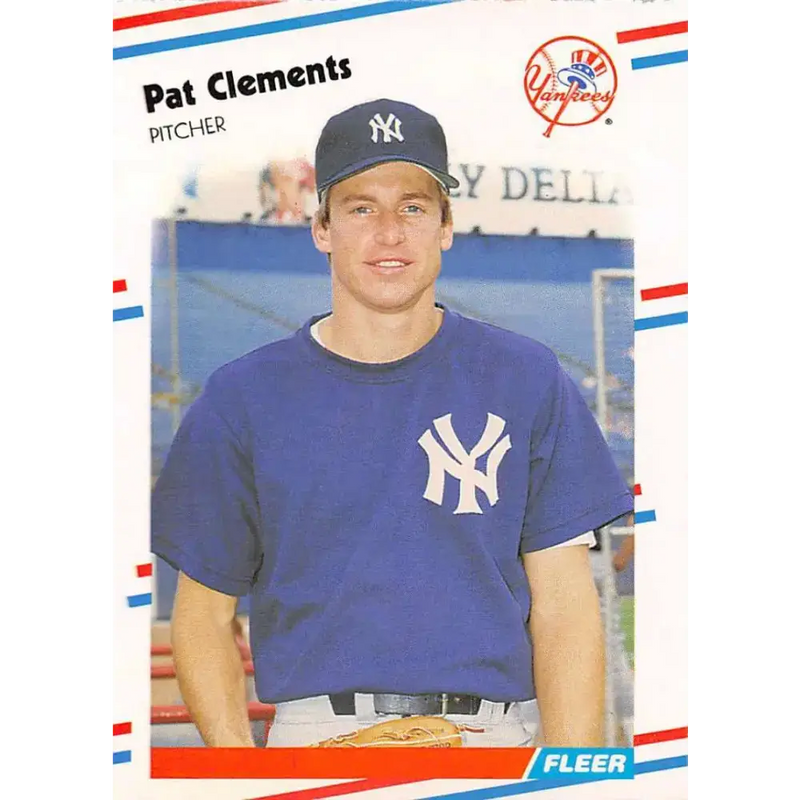 1988 Fleer #204 Pat Clements EX Excellent New York Yankees Baseball Card - Baseball Card Single