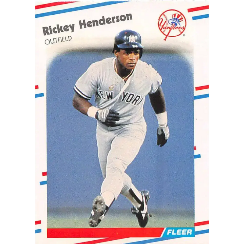 1988 Fleer #209 Rickey Henderson EX Excellent New York Yankees Baseball Card - Baseball Card Single