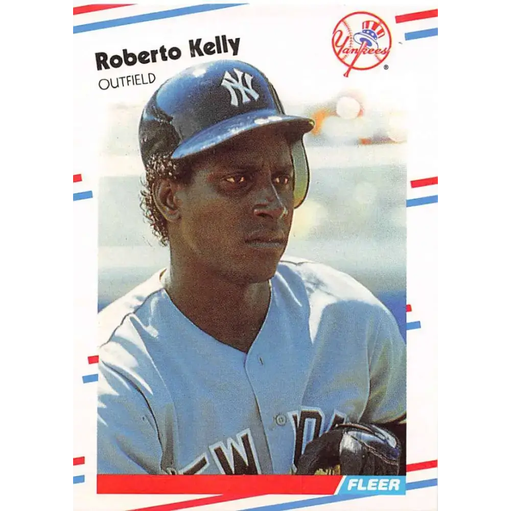 1988 Fleer #212 Roberto Kelly EX Excellent RC Rookie New York Yankees Baseball Card - Baseball Card Single