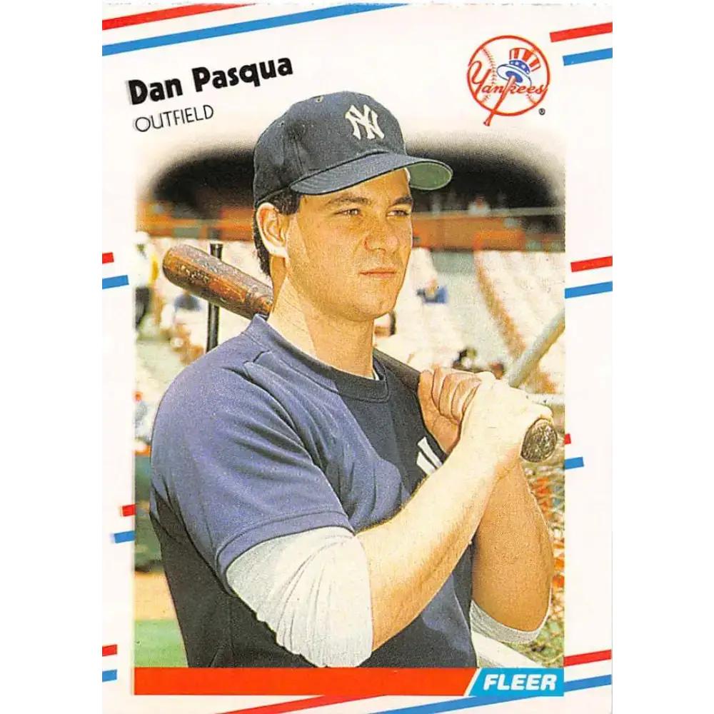 1988 Fleer #217 Dan Pasqua EX Excellent New York Yankees Baseball Card - Baseball Card Single