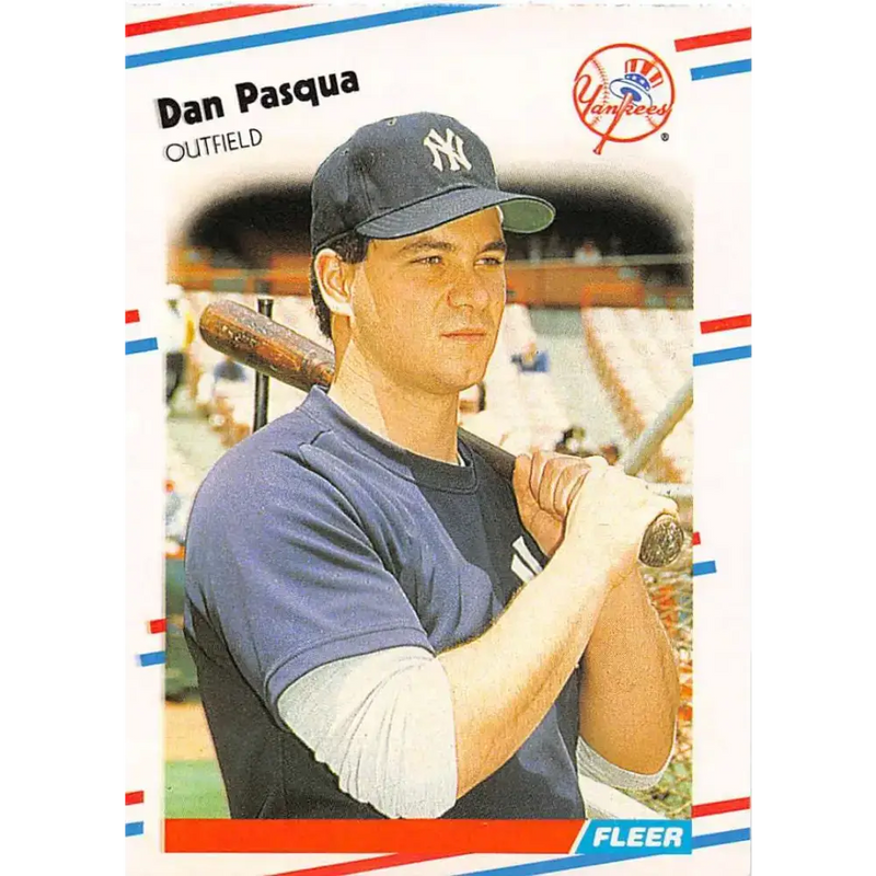1988 Fleer #217 Dan Pasqua EX Excellent New York Yankees Baseball Card - Baseball Card Single