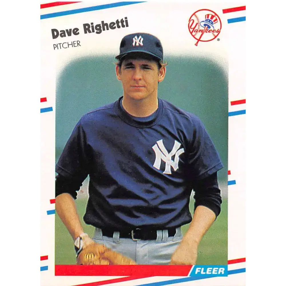 1988 Fleer #220 Dave Righetti EX Excellent New York Yankees Baseball Card - Baseball Card Single