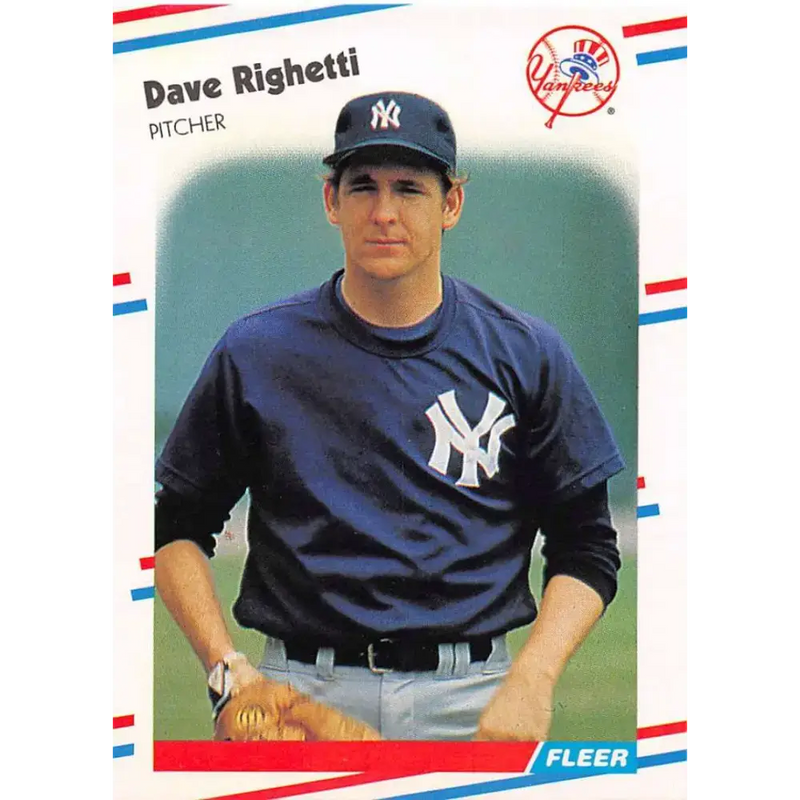 1988 Fleer #220 Dave Righetti EX Excellent New York Yankees Baseball Card - Baseball Card Single