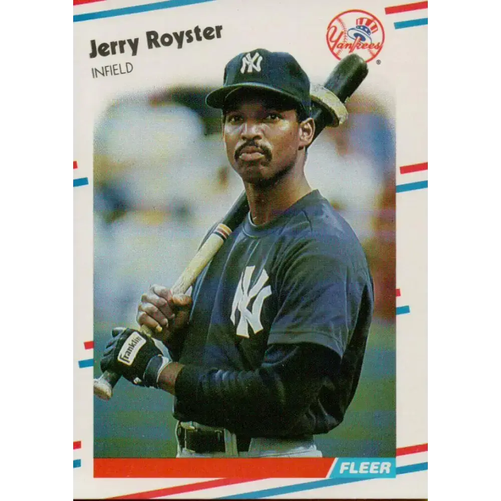 1988 Fleer #221 Jerry Royster EX Excellent New York Yankees Baseball Card - Baseball Card Single