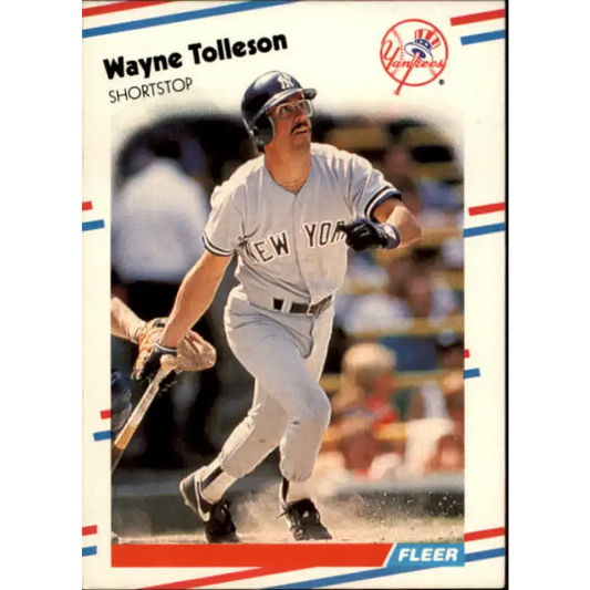 1988 Fleer #223 Wayne Tolleson EX Excellent New York Yankees Baseball Card - Baseball Card Single