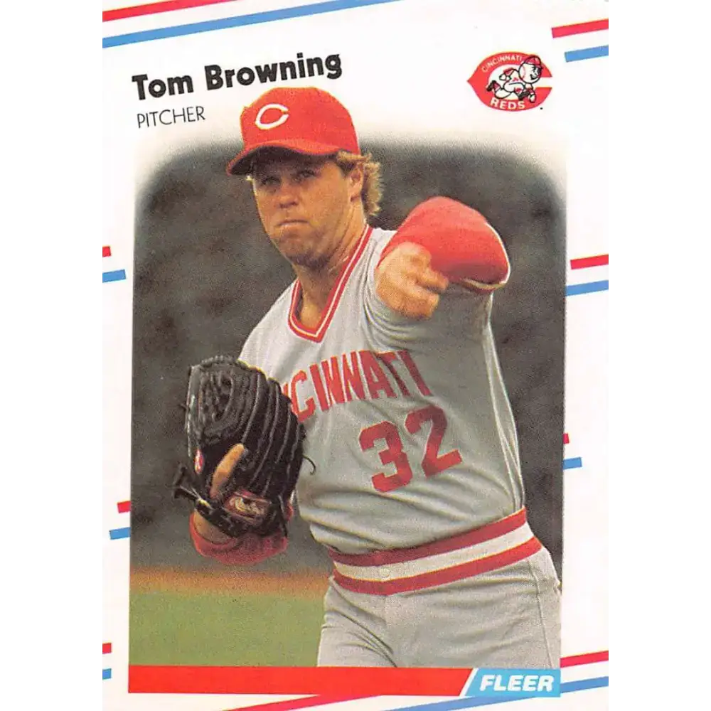 1988 Fleer #228 Tom Browning EX Excellent Cincinnati Reds Baseball Card - Baseball Card Single