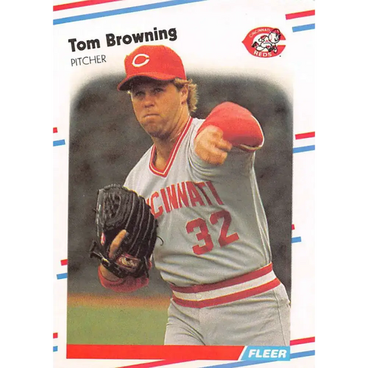 1988 Fleer #228 Tom Browning EX Excellent Cincinnati Reds Baseball Card - Baseball Card Single