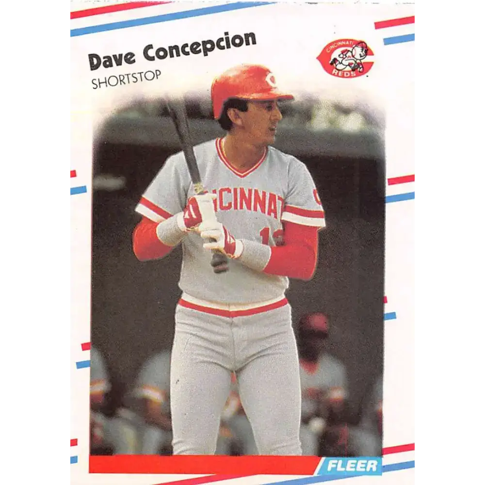1988 Fleer #229 Dave Concepcion EX Excellent Cincinnati Reds Baseball Card - Baseball Card Single