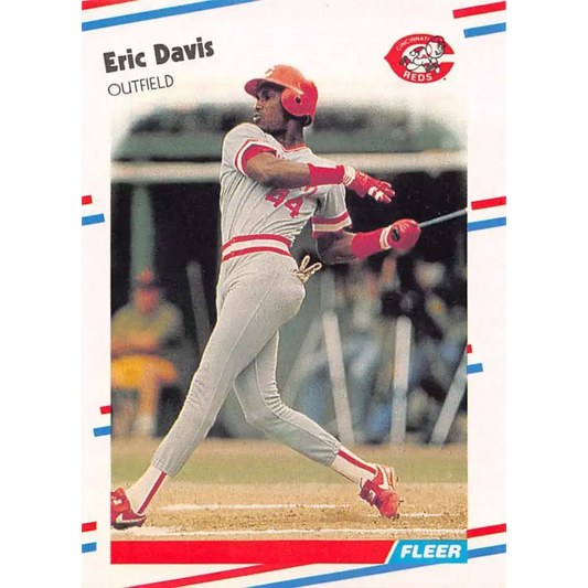 1988 Fleer #231 Eric Davis EX Excellent Cincinnati Reds Baseball Card - Baseball Card Single