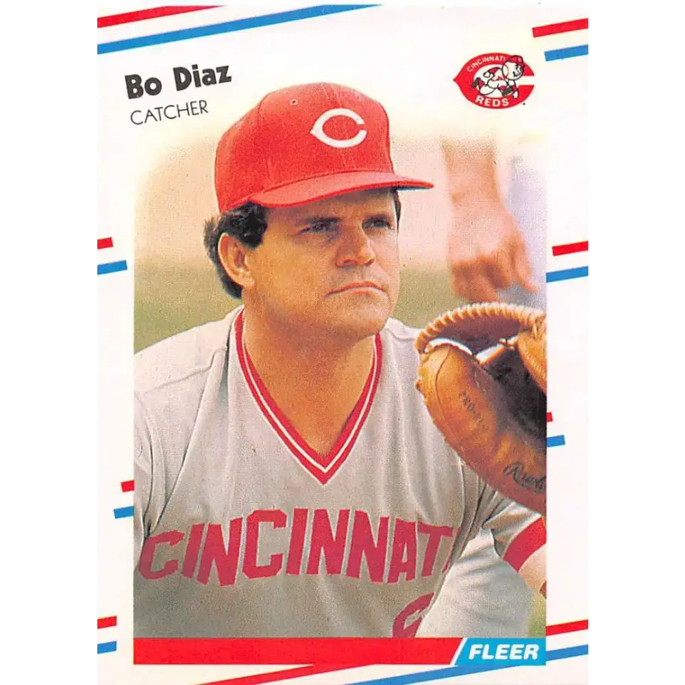 1988 Fleer #232 Bo Diaz EX Excellent Cincinnati Reds Baseball Card - Baseball Card Single