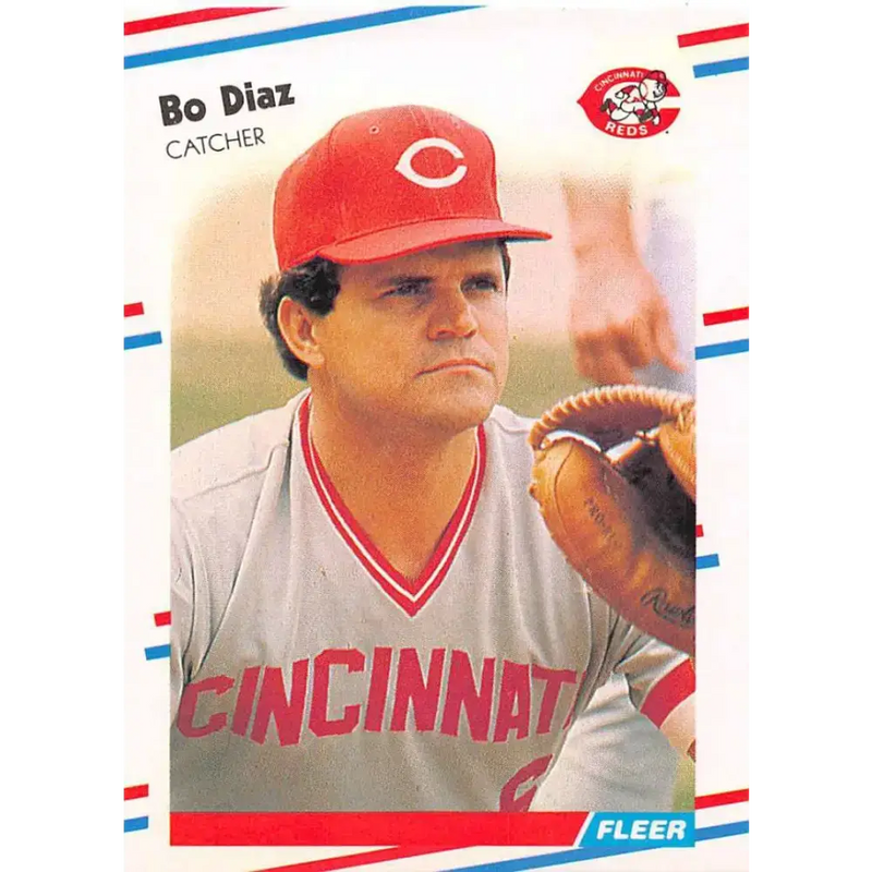 1988 Fleer #232 Bo Diaz EX Excellent Cincinnati Reds Baseball Card - Baseball Card Single
