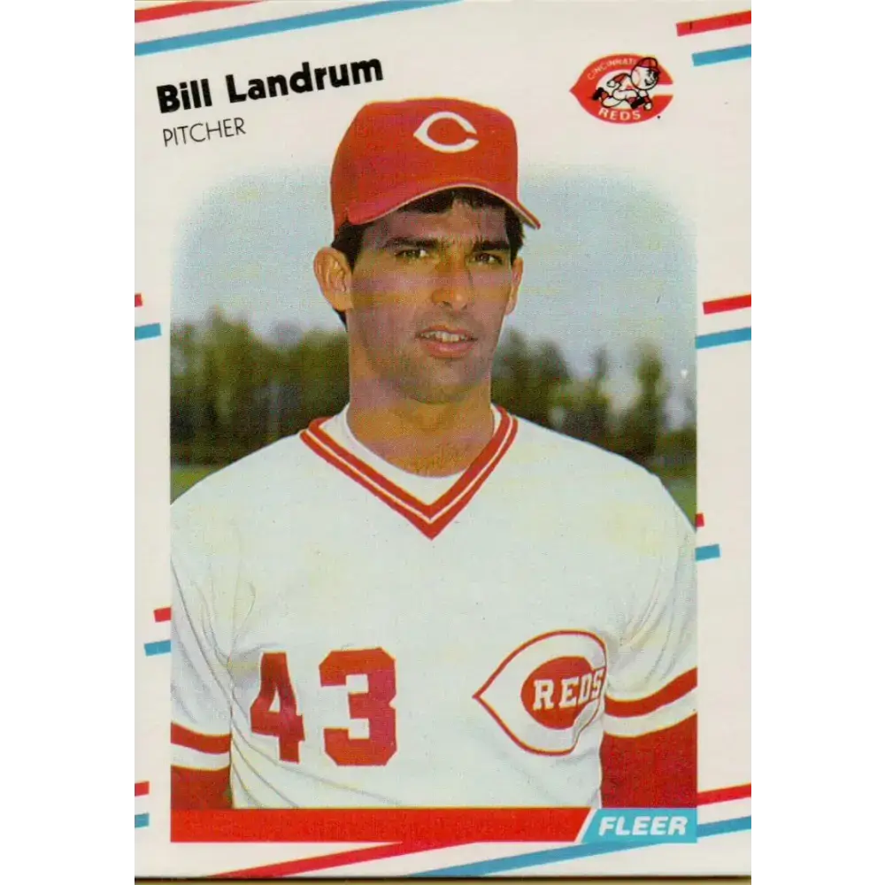 1988 Fleer #238 Bill Landrum EX Excellent RC Rookie Cincinnati Reds Baseball Card - Baseball Card Single