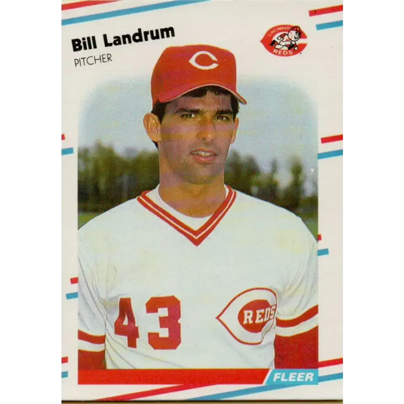 1988 Fleer #238 Bill Landrum EX Excellent RC Rookie Cincinnati Reds Baseball Card - Baseball Card Single