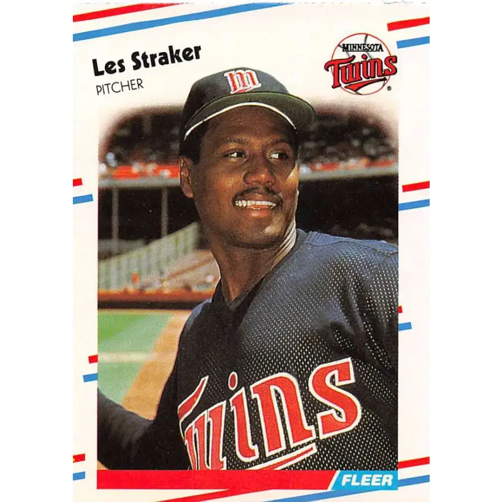 1988 Fleer #24 Les Straker EX Excellent Minnesota Twins Baseball Card - Baseball Card Single