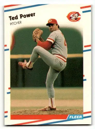1988 Fleer Ted Power Cincinnati Reds baseball card with original gloss 59489