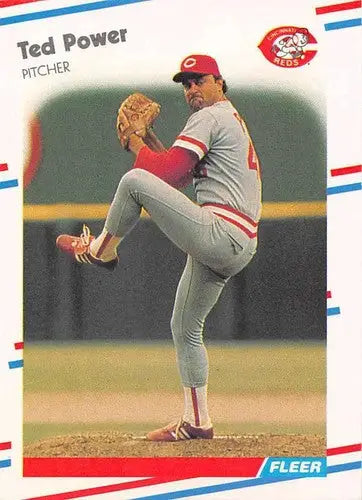 1988 Fleer Ted Power baseball card showing original gloss in sports cards collection