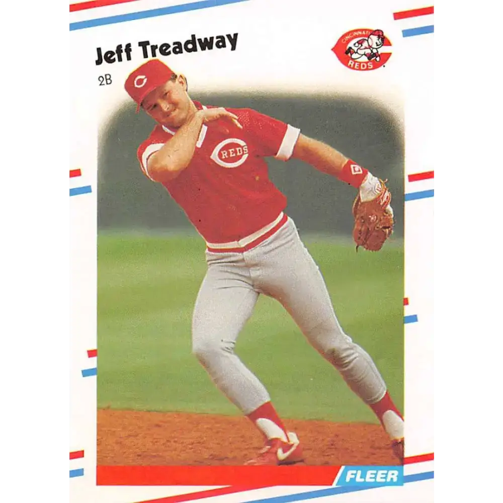 1988 Fleer #249 Jeff Treadway EX Excellent RC Rookie Cincinnati Reds Baseball Card - Baseball Card Single