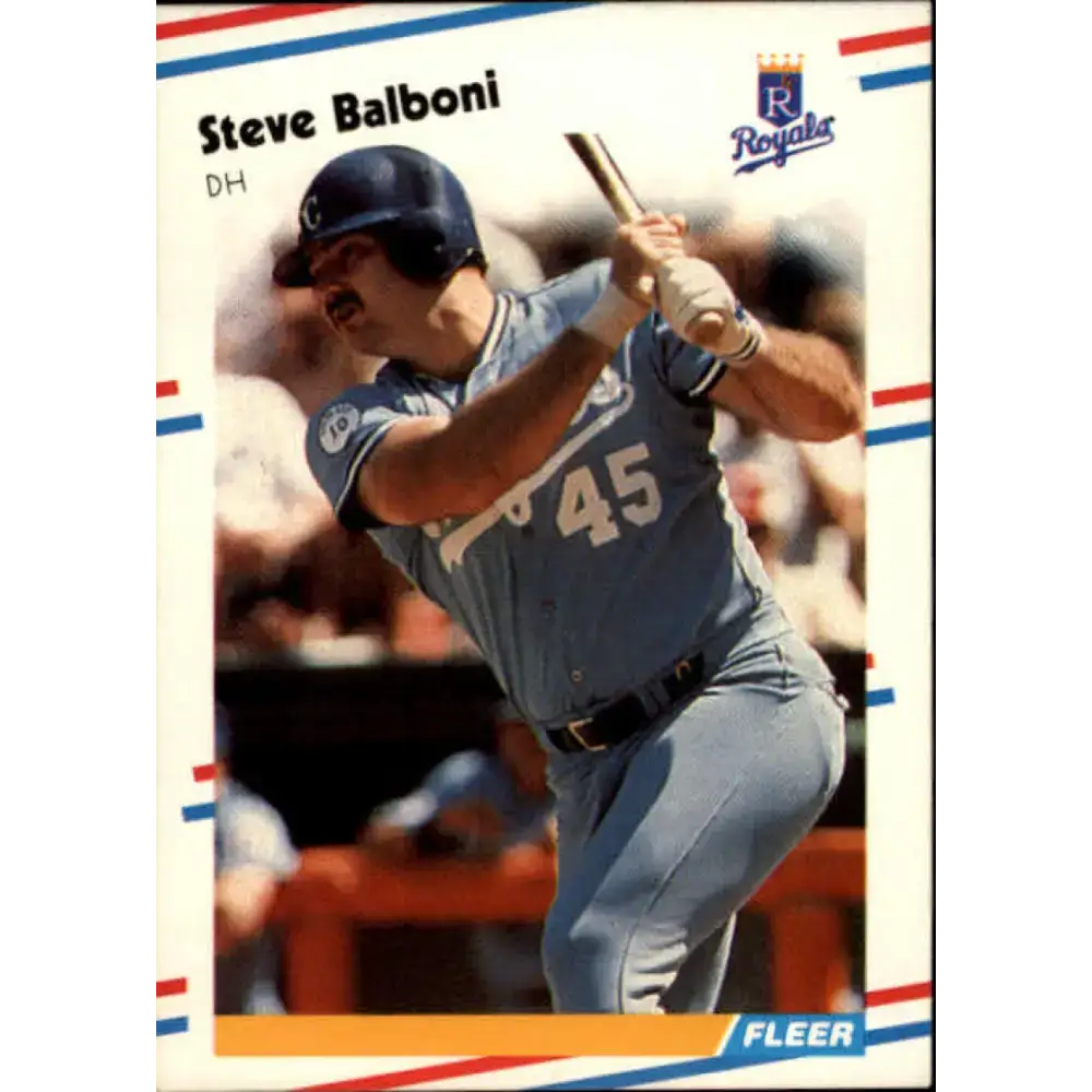 1988 Fleer #251 Steve Balboni EX Excellent Kansas City Royals Baseball Card - Baseball Card Single