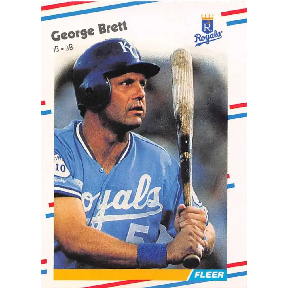 1988 Fleer #254 George Brett EX Excellent Kansas City Royals Baseball Card - Baseball Card Single