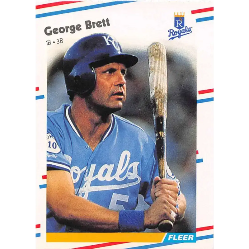 1988 Fleer #254 George Brett EX Excellent Kansas City Royals Baseball Card - Baseball Card Single