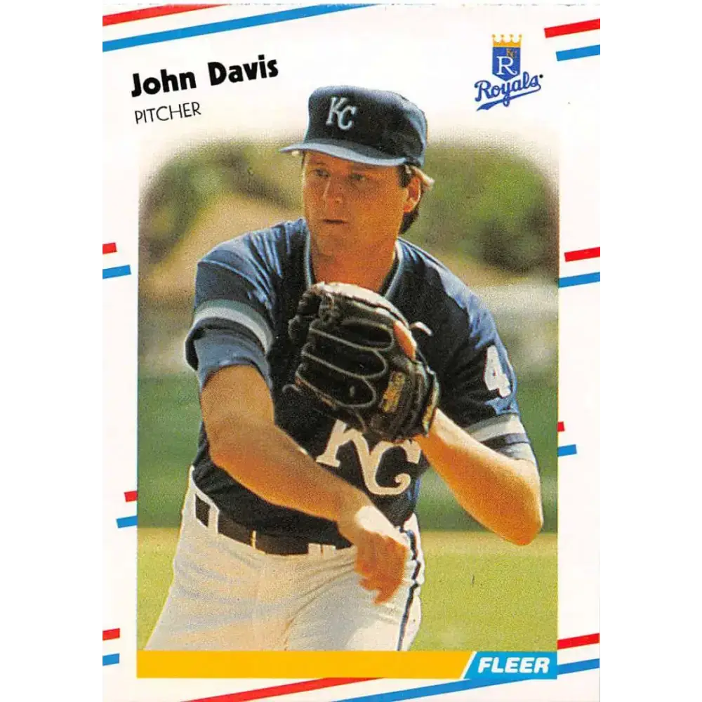 1988 Fleer #255 John Davis EX Excellent Kansas City Royals Baseball Card - Baseball Card Single