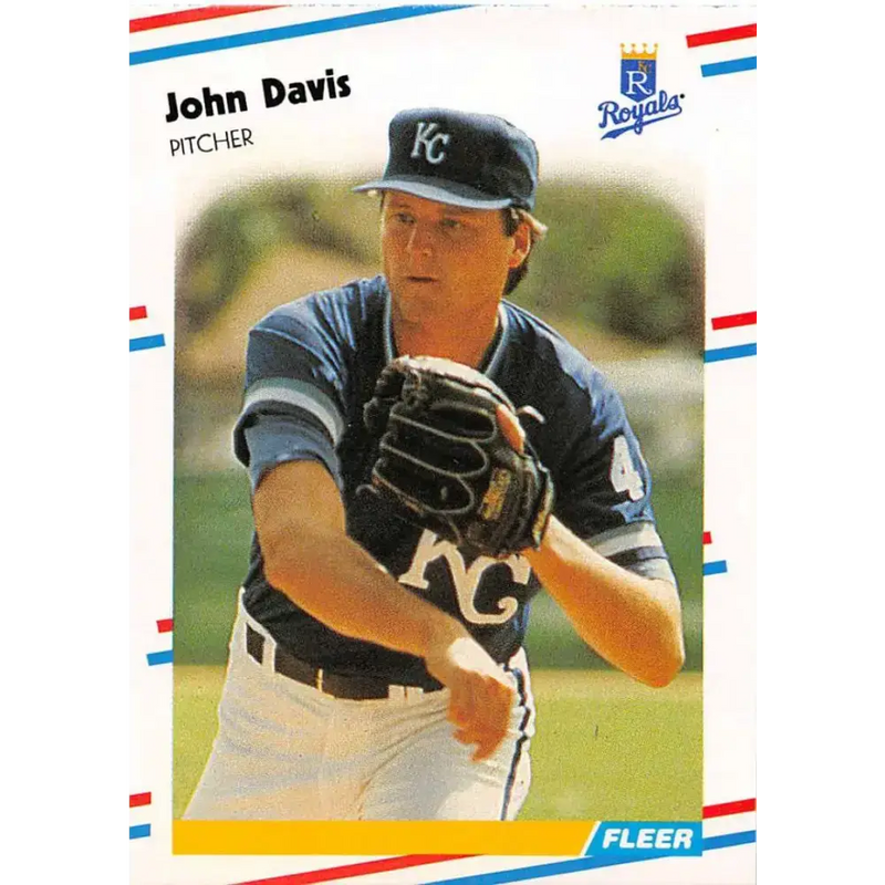 1988 Fleer #255 John Davis EX Excellent Kansas City Royals Baseball Card - Baseball Card Single