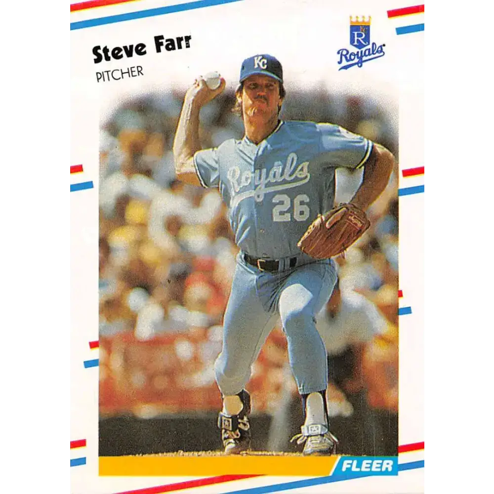 1988 Fleer #256 Steve Farr EX Excellent Kansas City Royals Baseball Card - Baseball Card Single