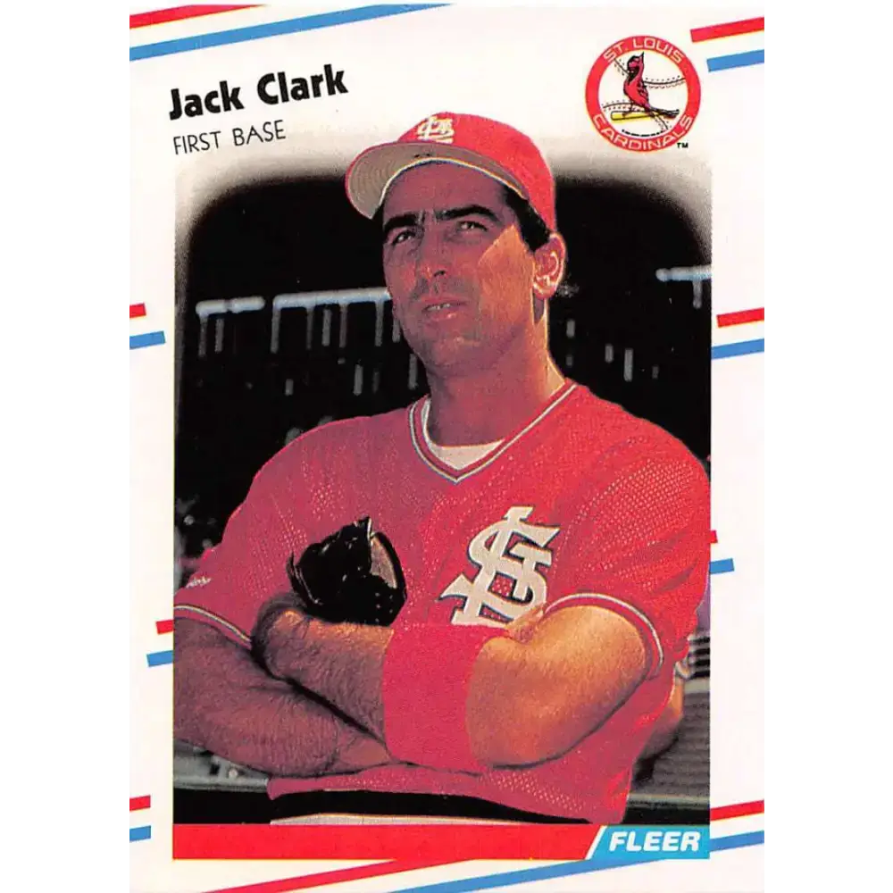 1988 Fleer #26 Jack Clark EX Excellent St. Louis Cardinals Baseball Card - Baseball Card Single