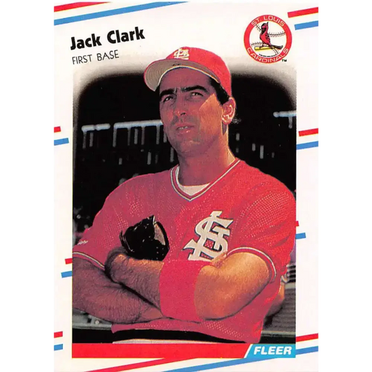 1988 Fleer #26 Jack Clark EX Excellent St. Louis Cardinals Baseball Card - Baseball Card Single
