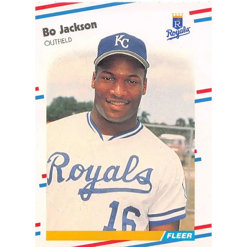1988 Fleer #260 Bo Jackson EX Excellent Kansas City Royals Baseball Card - Baseball Card Single