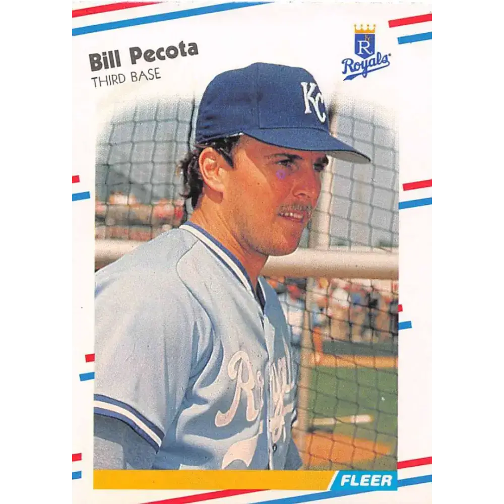 1988 Fleer #264 Bill Pecota EX Excellent RC Rookie Kansas City Royals Baseball Card - Baseball Card Single