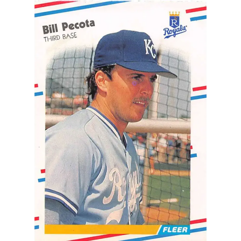 1988 Fleer #264 Bill Pecota EX Excellent RC Rookie Kansas City Royals Baseball Card - Baseball Card Single