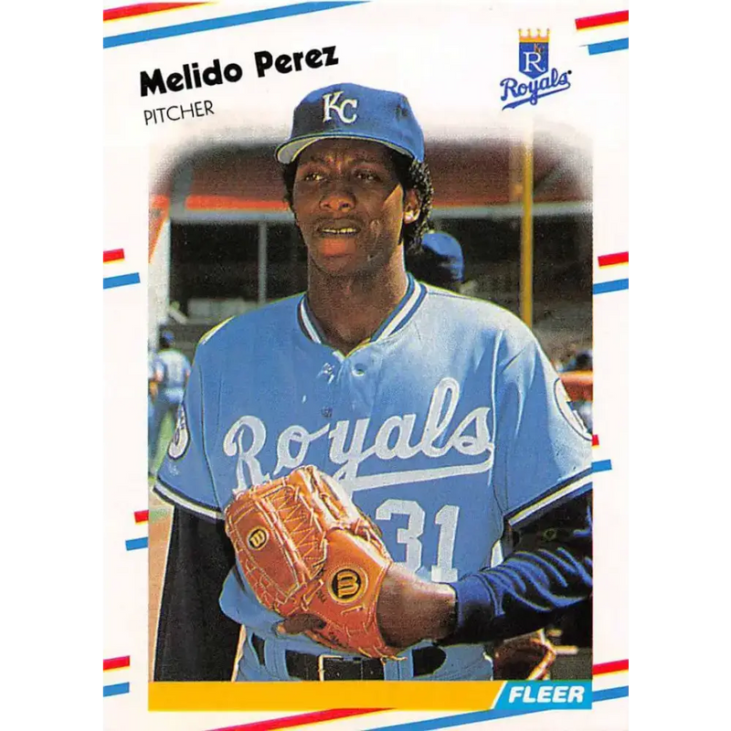 1988 Fleer #265 Melido Perez EX Excellent RC Rookie Kansas City Royals Baseball Card - Baseball Card Single