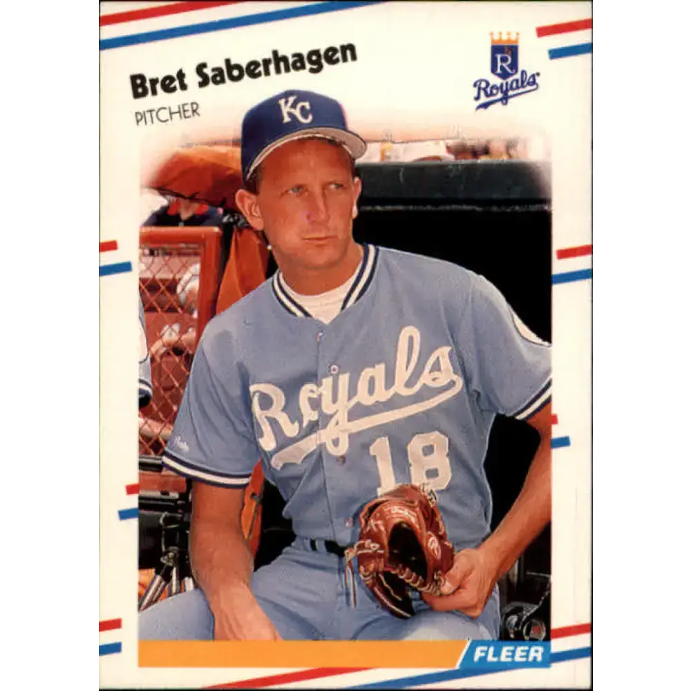 1988 Fleer #268 Bret Saberhagen EX Excellent Kansas City Royals Baseball Card - Baseball Card Single