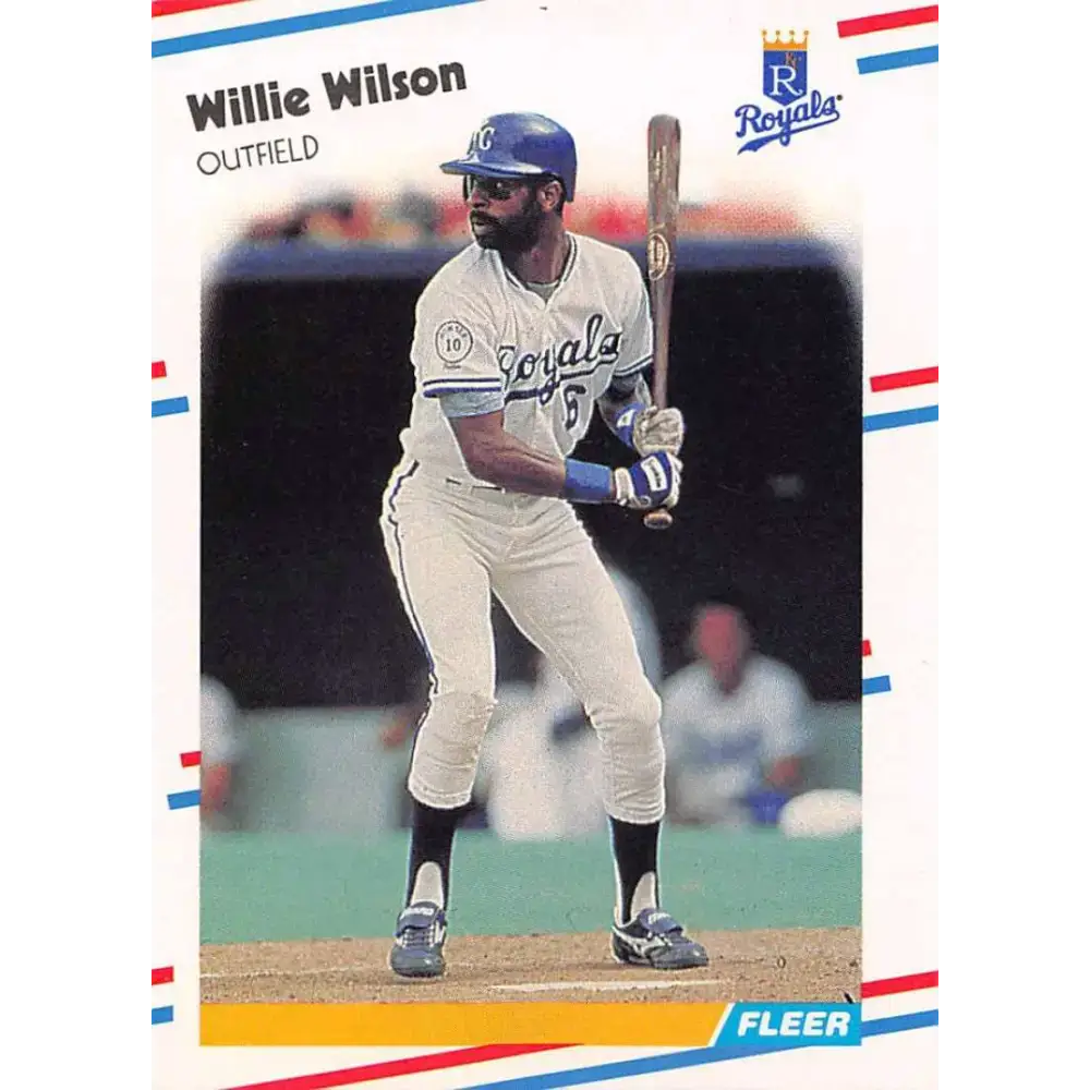 1988 Fleer #274 Willie Wilson EX Excellent Kansas City Royals Baseball Card - Baseball Card Single