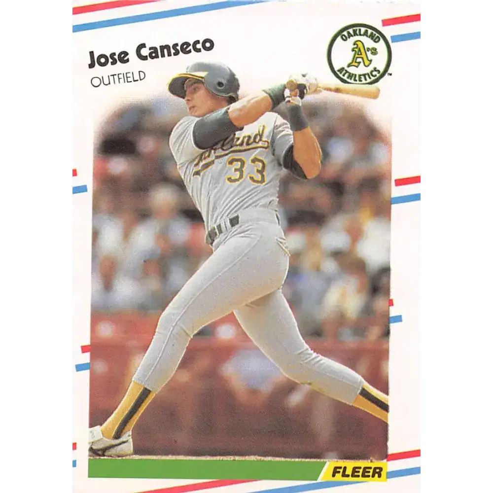 1988 Fleer #276 Jose Canseco EX Excellent Oakland Athletics Baseball Card - Baseball Card Single