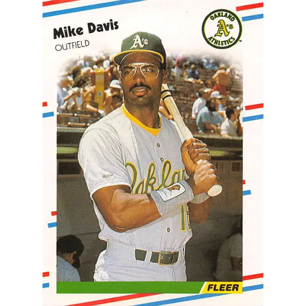 1988 Fleer #277 Mike Davis EX Excellent Oakland Athletics Baseball Card - Baseball Card Single