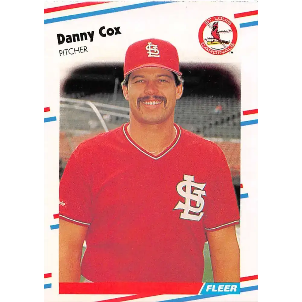 1988 Fleer #28 Danny Cox EX Excellent St. Louis Cardinals Baseball Card - Baseball Card Single