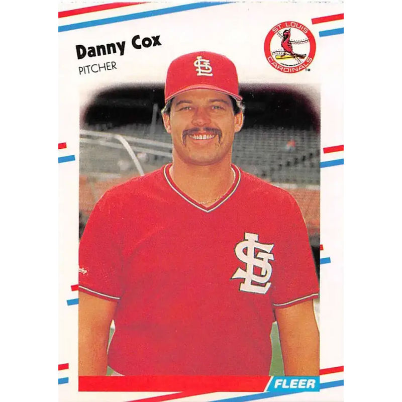 1988 Fleer #28 Danny Cox EX Excellent St. Louis Cardinals Baseball Card - Baseball Card Single