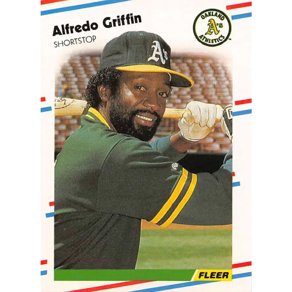 1988 Fleer #280 Alfredo Griffin EX Excellent Oakland Athletics Baseball Card - Baseball Card Single
