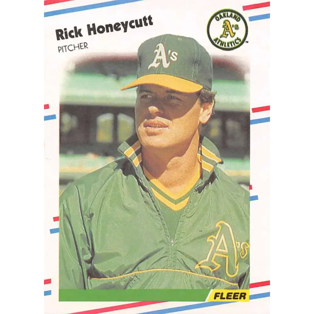1988 Fleer #281 Rick Honeycutt EX Excellent Oakland Athletics Baseball Card - Baseball Card Single