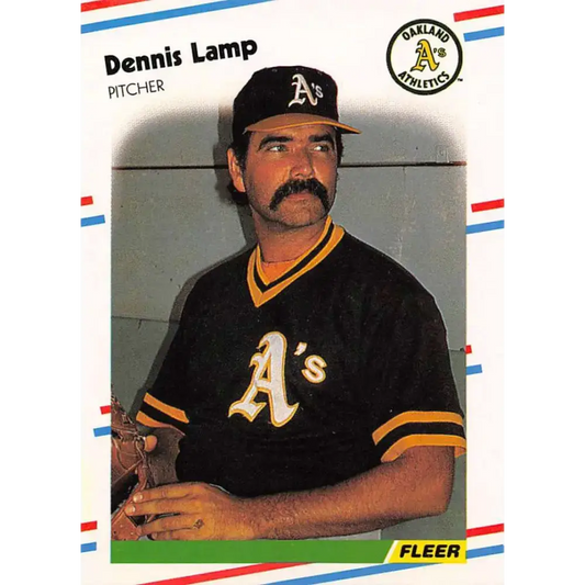 1988 Fleer #284 Dennis Lamp EX Excellent Oakland Athletics Baseball Card